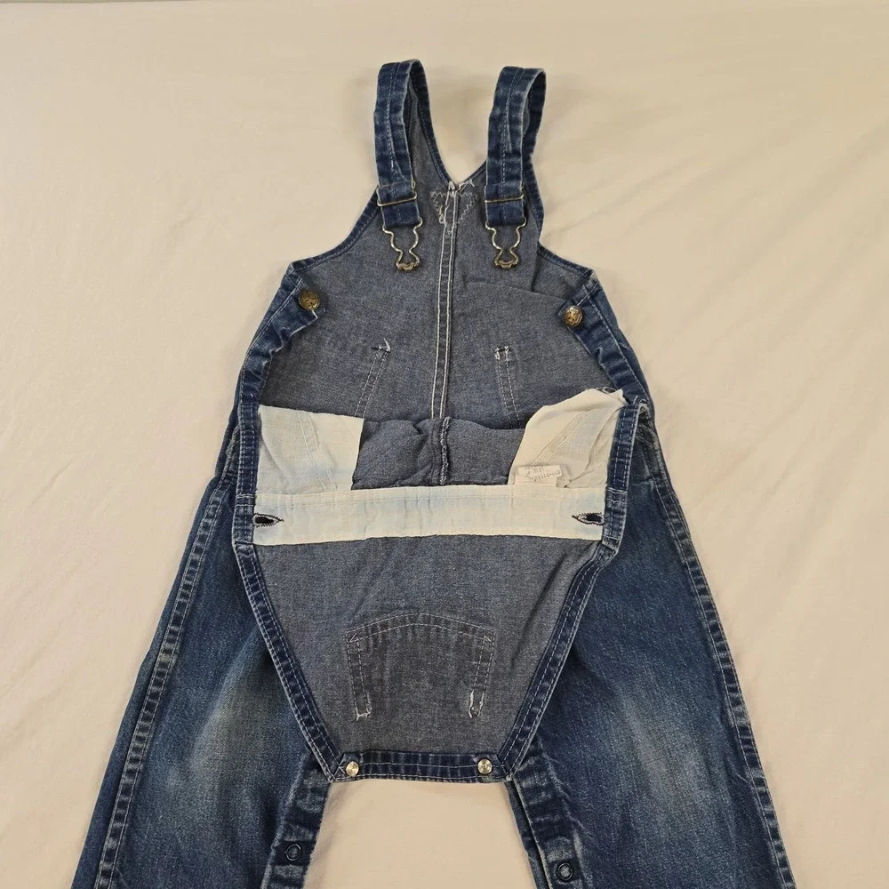 Vintage Oshkosh B'gosh Kids Blue 4T Denim Vestbak Overalls Dungarees Americana